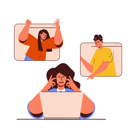 Cyber-Mobbing  Illustration