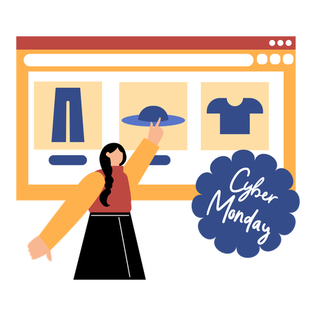 Cyber Monday Madness for shopping  Illustration