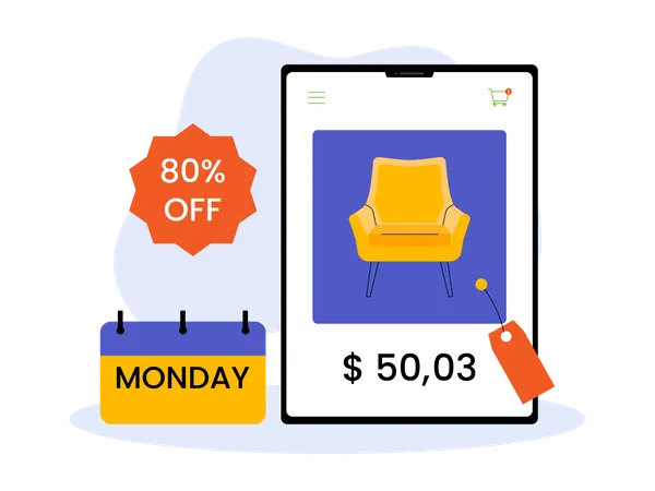 Cyber Monday Rabatt  Illustration