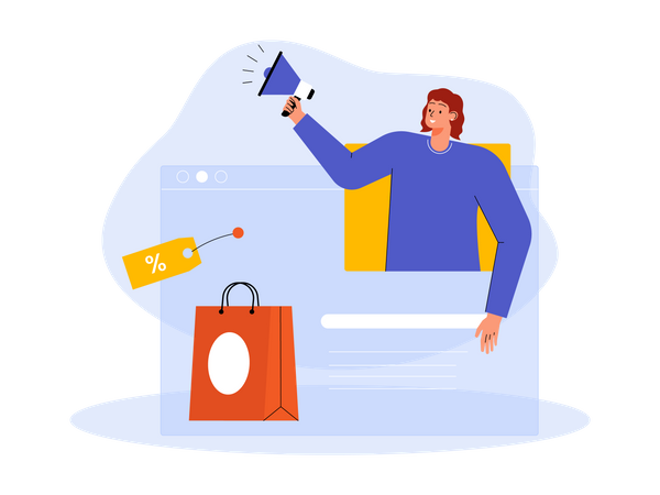 Cyber Monday Shopping Advertising  Illustration