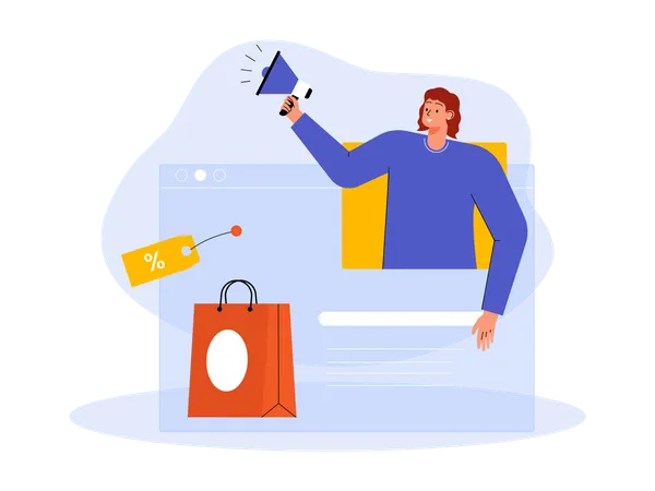 Cyber Monday Shopping Advertising  Illustration