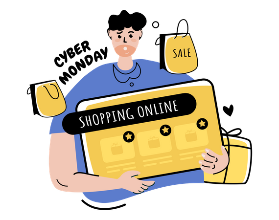 Cyber Monday shopping Sale  Illustration