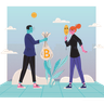 sending cryptocurrency illustration svg