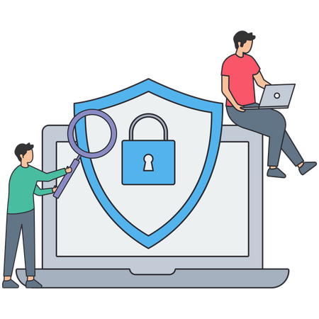 Cyber Protection Services Or Cyber security  Illustration