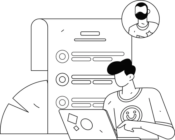 Cyber recruitment application form  Illustration