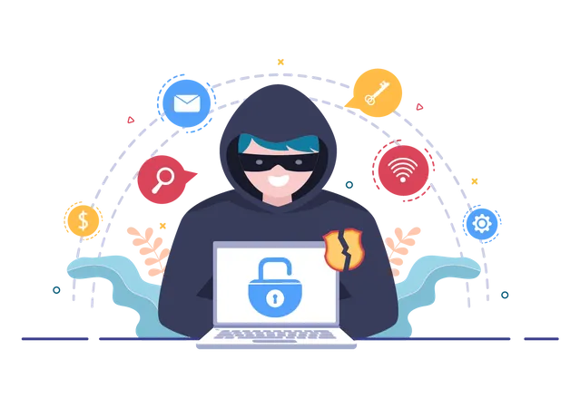 Cyber Robbery Illustration