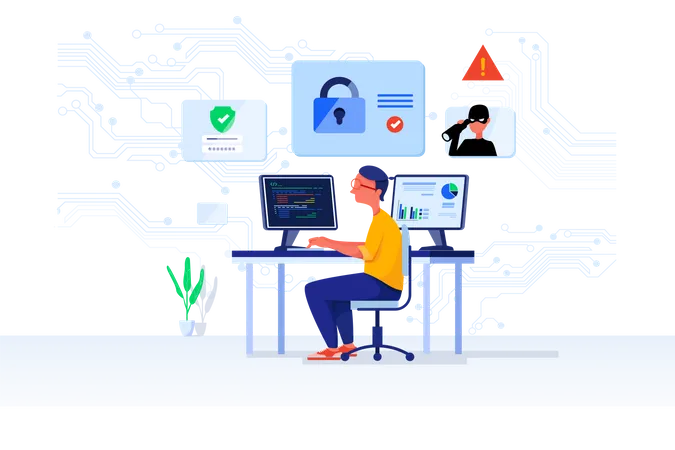 Cyber security analyst  Illustration