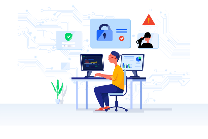 Cyber security analyst  Illustration