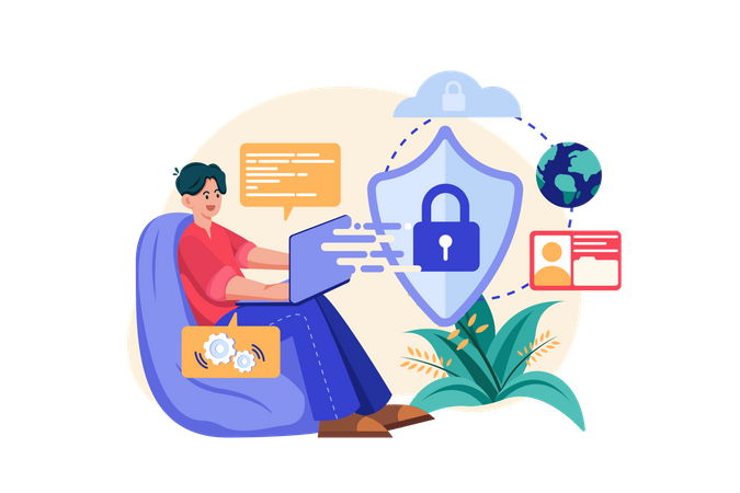 Cyber security developer  Illustration