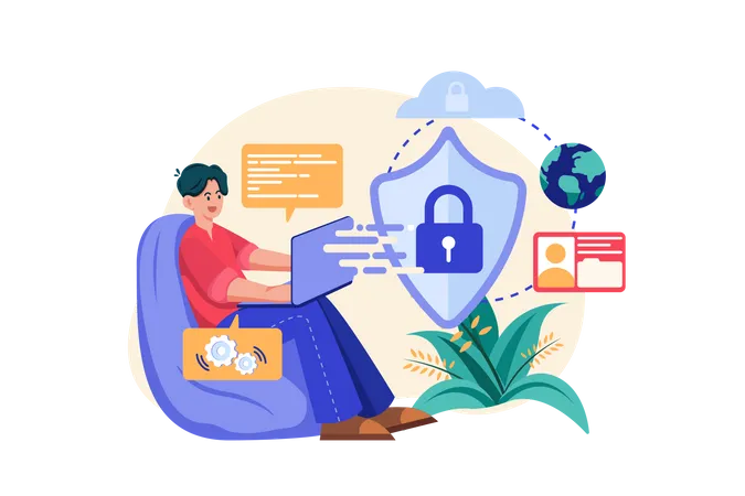 Cyber security developer  Illustration