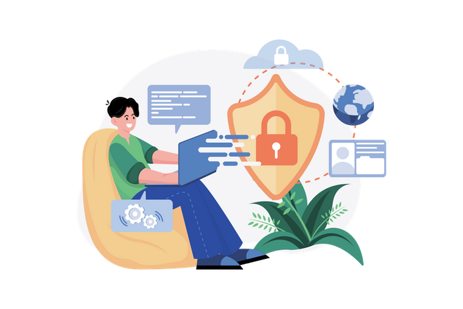 Cyber security developer  Illustration