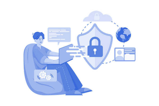 Cyber security developer  Illustration