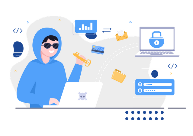 Cyber security hack  Illustration