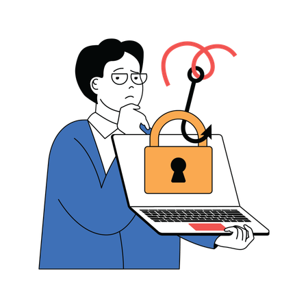 Cyber security hacking  イラスト