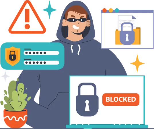 Cyber security hacking  Illustration