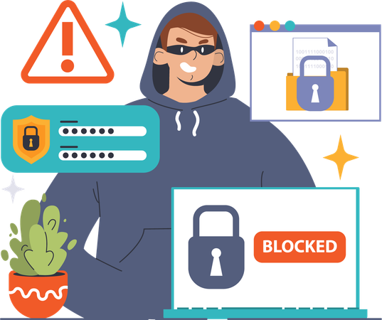 Cyber security hacking  일러스트레이션