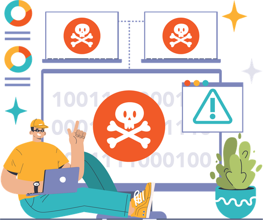 Cyber security hacking  일러스트레이션