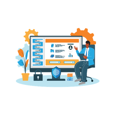 Cyber security providing data encryption  Illustration