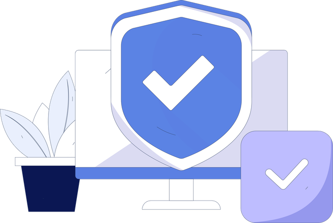 Cyber security shield  Illustration