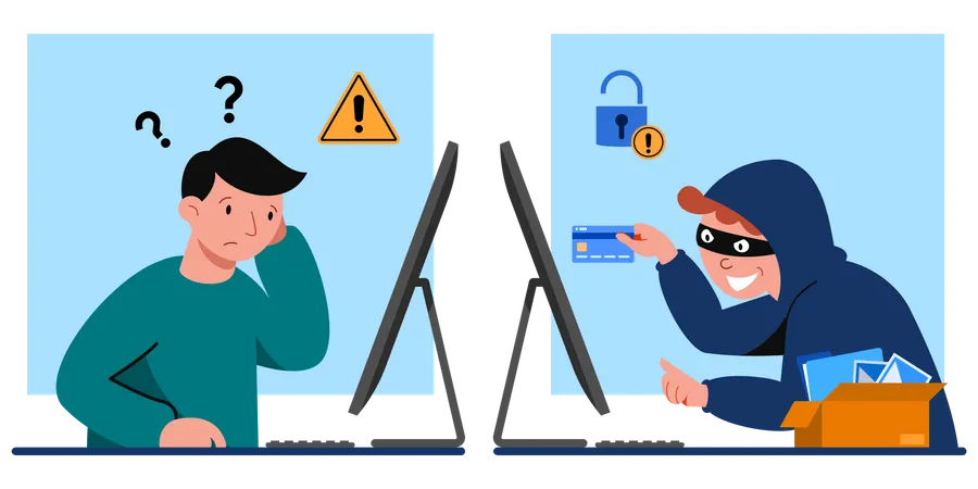Cyber Security Warning  Illustration