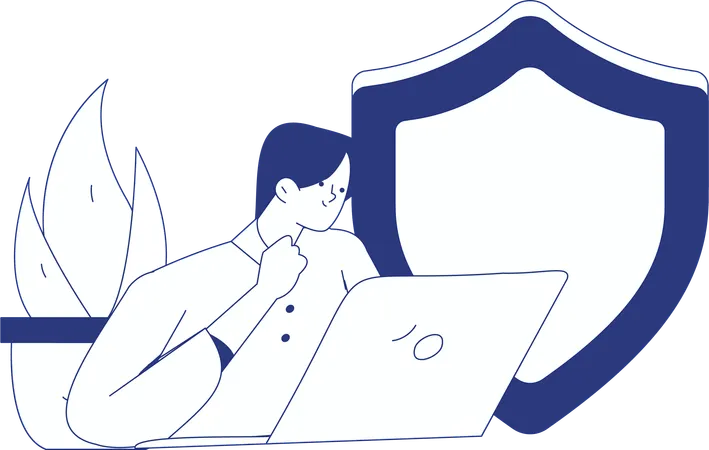 신분증을 이용한 사이버 보안  일러스트레이션