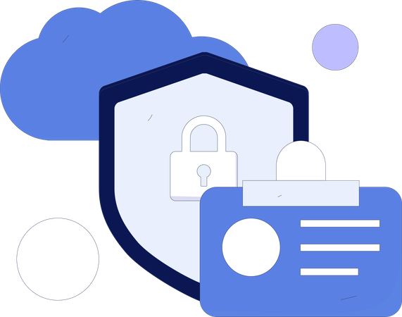 Cyber security with id card  Illustration