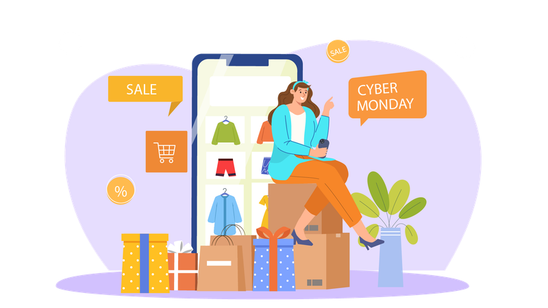 Promoção da Cyber Monday  Ilustração