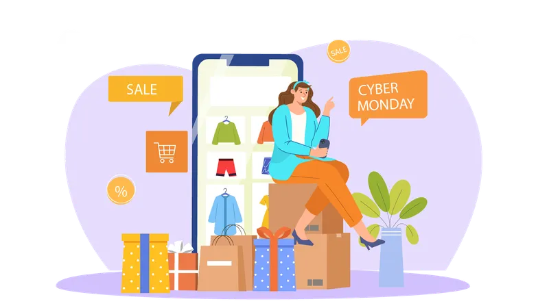 Promoção da Cyber Monday  Ilustração