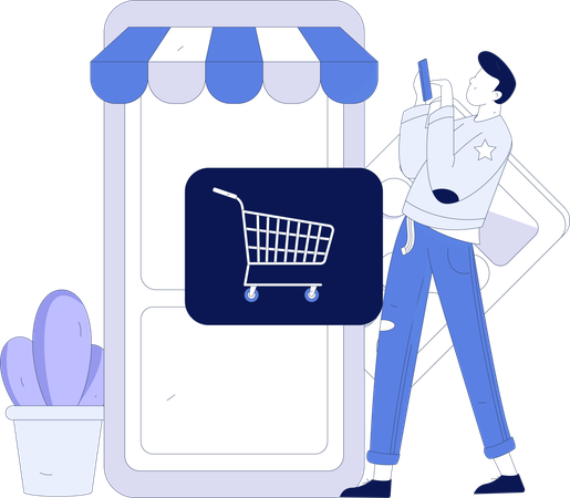 Pagamento dello shopping informatico  Illustration