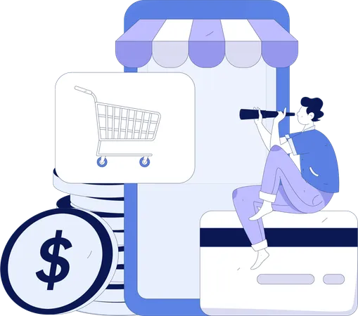 Pagamento dello shopping informatico  Illustration