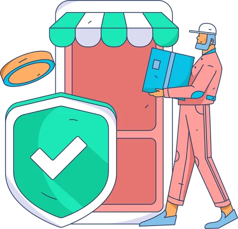 Cyber Shopping Payment  Illustration