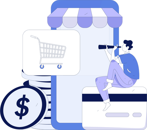 Cyber Shopping Payment  Illustration