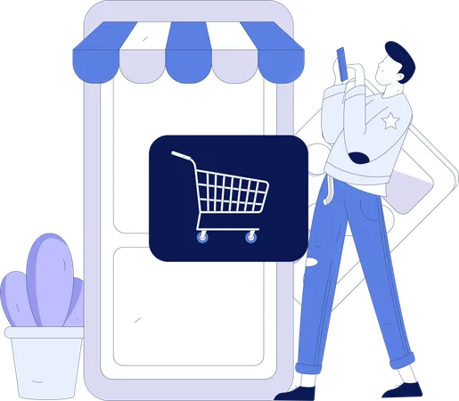 Cyber Shopping Payment  Illustration