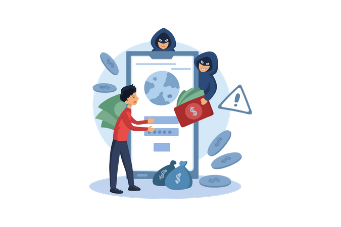 Cyberescroc sur Internet  Illustration