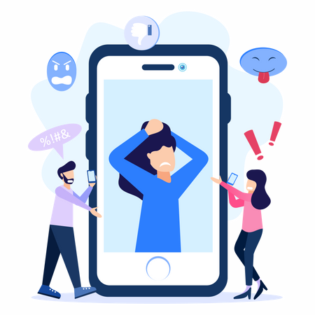 Cybermobbing-Missbrauch  Illustration