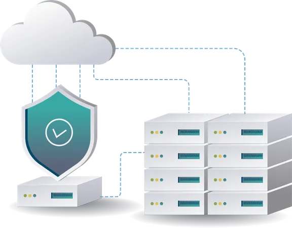 Cybersicherheit im Cloud Computing  Illustration