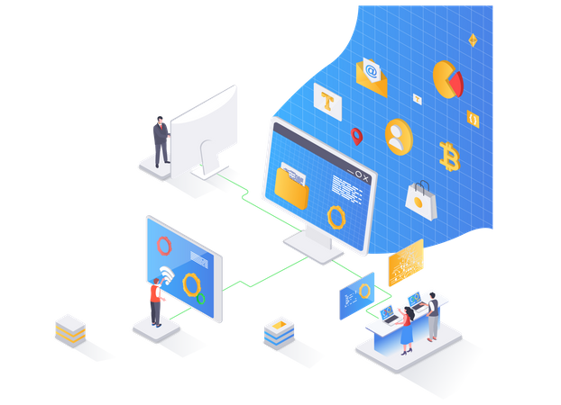 Cyberspace management  Illustration