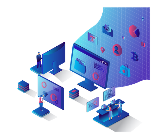 Cyberspace management  Illustration