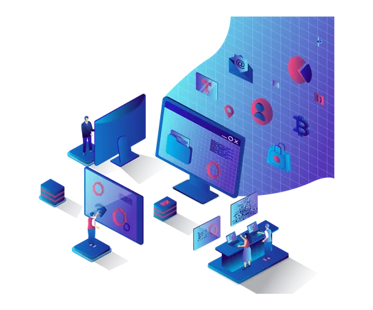 Cyberspace management  Illustration