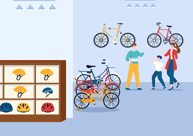 Cycle d'achat mère et fils  Illustration