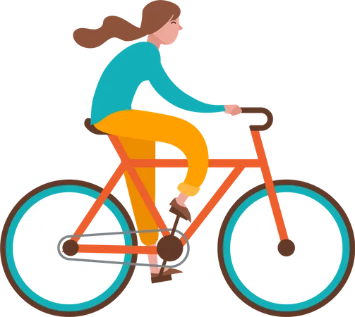 Fille faisant du vélo  Illustration