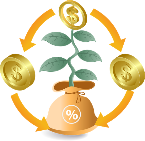 Cycle d'investissement avec usine à monnaie  Illustration