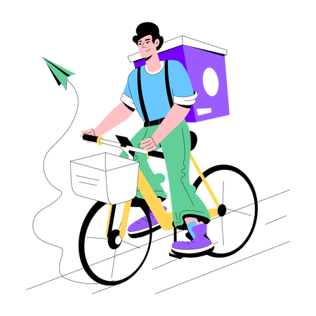 Cycle Delivery  Illustration