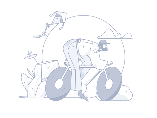 Homme équitation cycle  Illustration