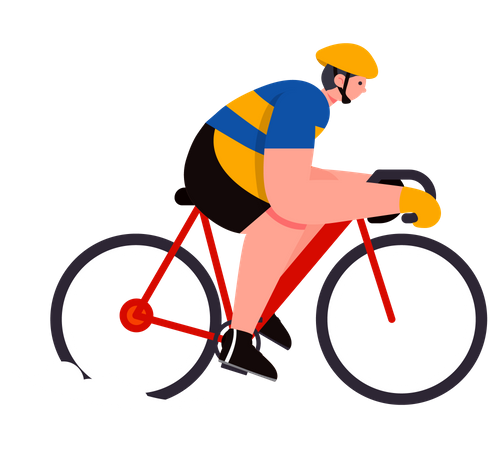 Homme équitation cycle  Illustration