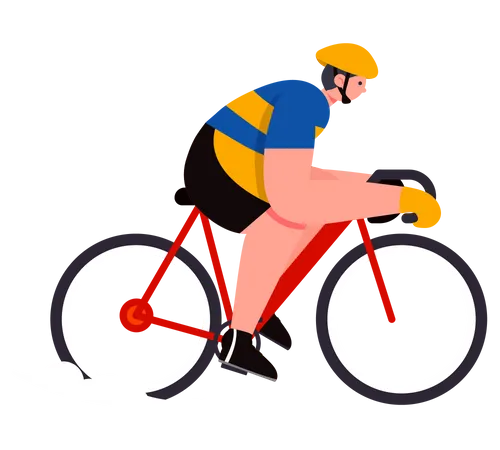 Homme équitation cycle  Illustration