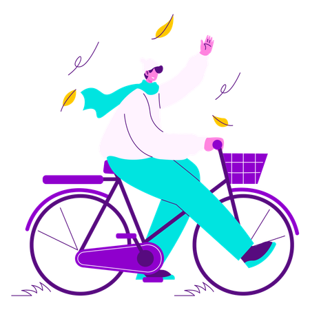 Homme équitation cycle  Illustration