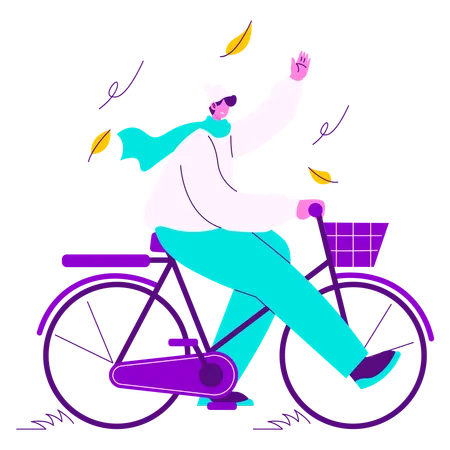 Homme équitation cycle  Illustration