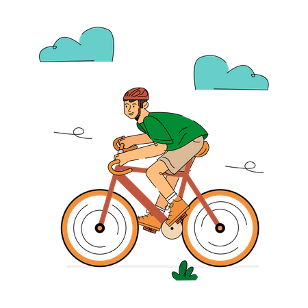 Homme équitation cycle  Illustration