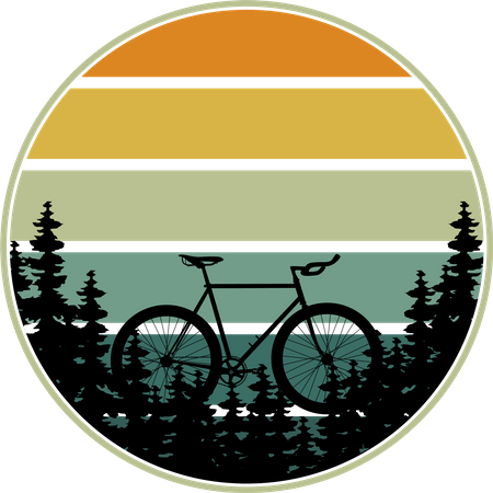 Cycle in forest  Illustration